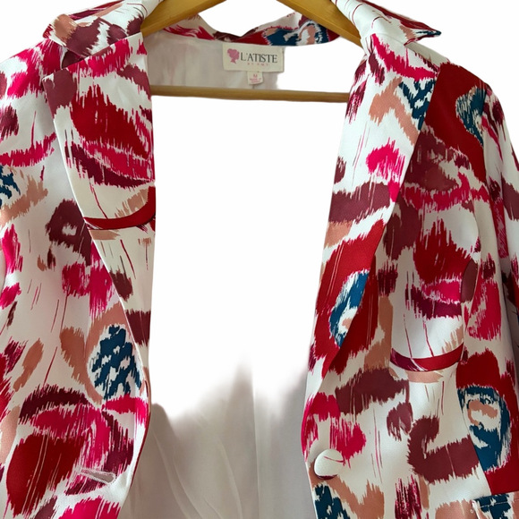 L'ATISTE SZ M TWO PIECE ABSTRACT BLAZER PANTS SET,  EVENING WEAR OR OFFICE WEAR - Picture 9 of 12